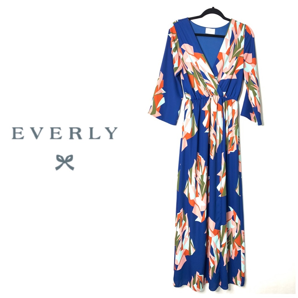 Everly Blue Maxi Dress | Nordstrom Origami Sz M